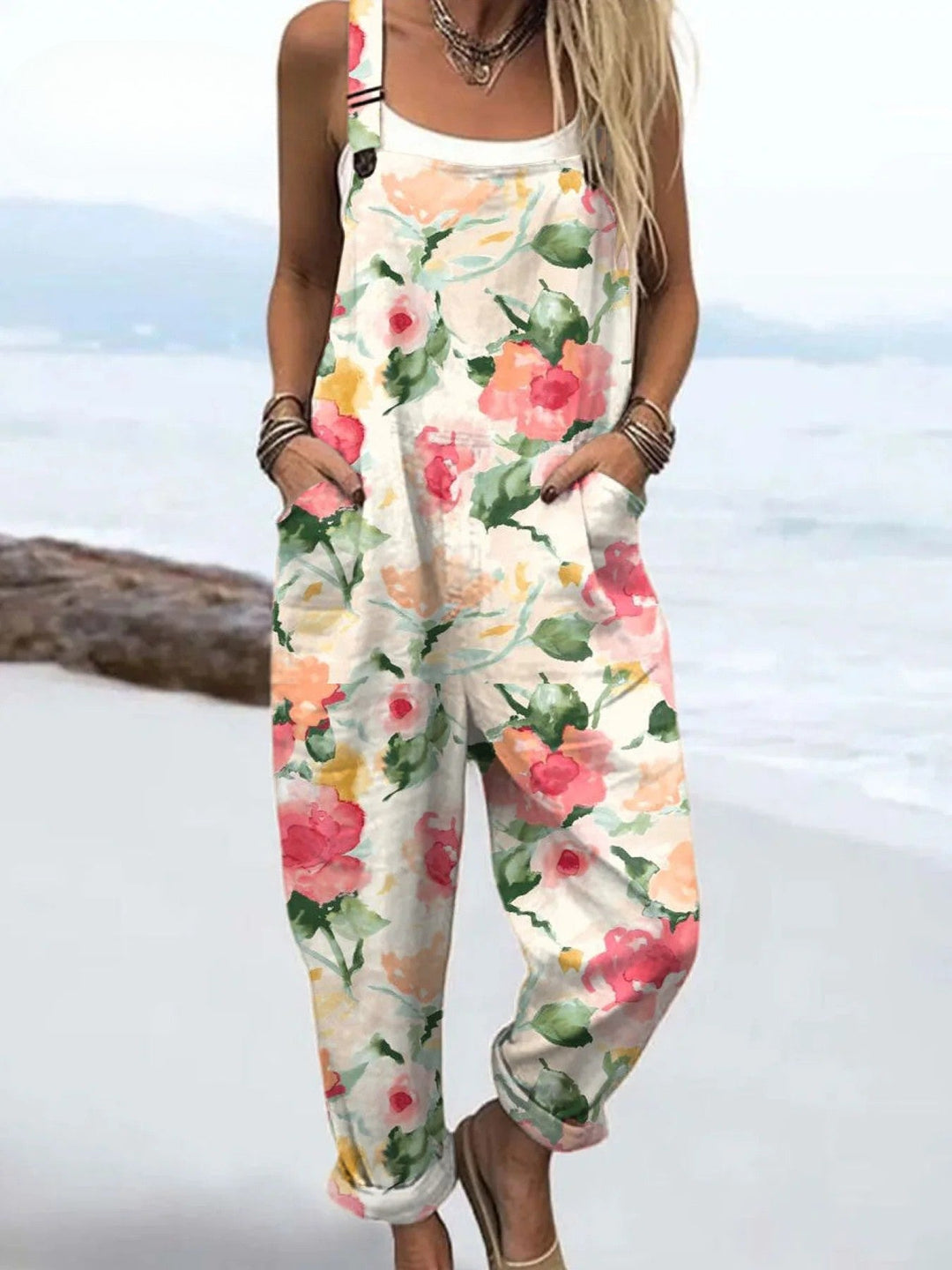 Vintage blommig jumpsuit | stil utan ansträngning och komfort hela dagen