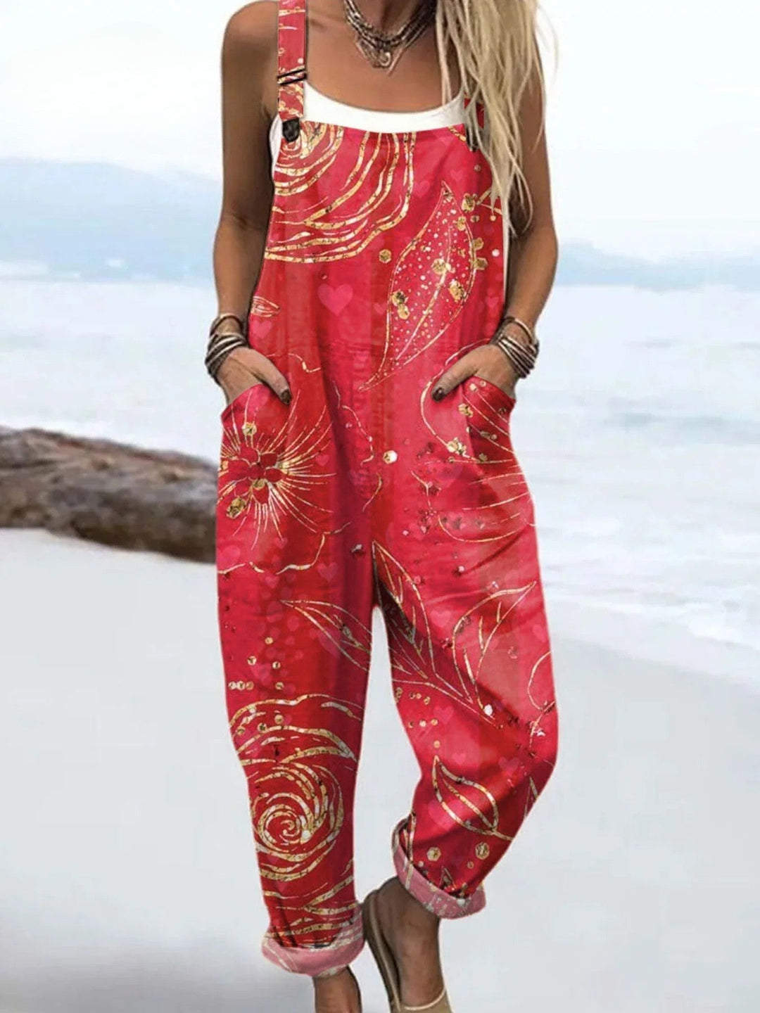 Vintage blommig jumpsuit | stil utan ansträngning och komfort hela dagen