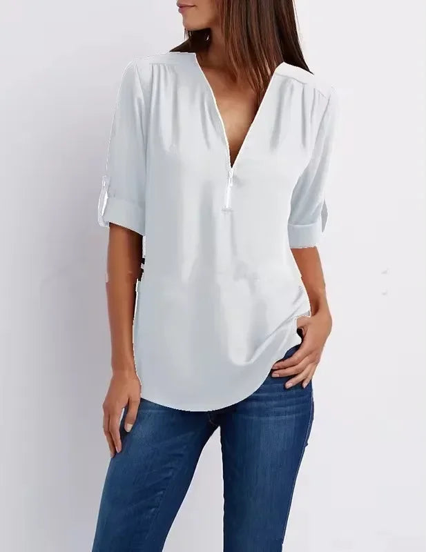 Noora | Elegant topp med dragkedja