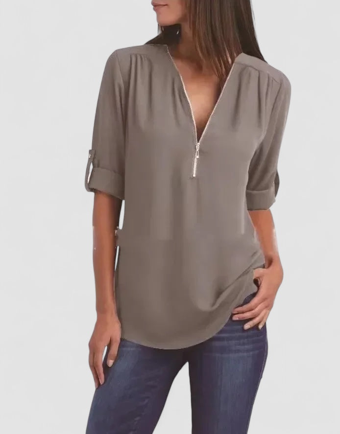 Noora | Elegant topp med dragkedja