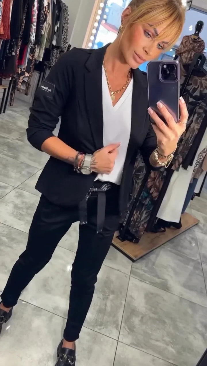 Isabelle | Elegant set med mjuk jacka och lösa mjukisbyxor