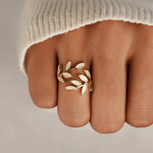 Pure Vit Opalblad Justerbar Ring