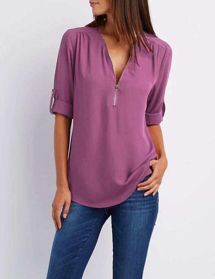 Noora | Elegant topp med dragkedja
