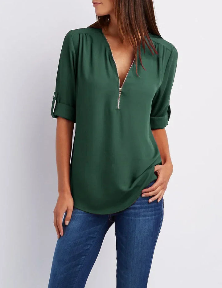 Noora | Elegant topp med dragkedja