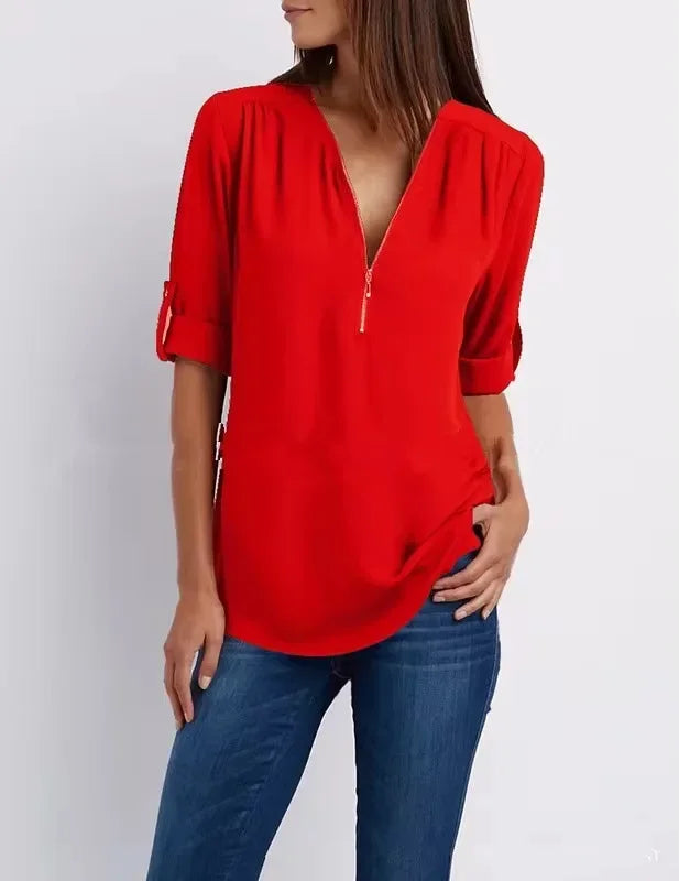 Noora | Elegant topp med dragkedja