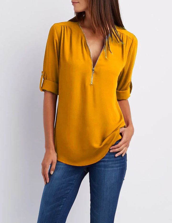 Noora | Elegant topp med dragkedja
