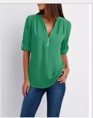 Noora | Elegant topp med dragkedja