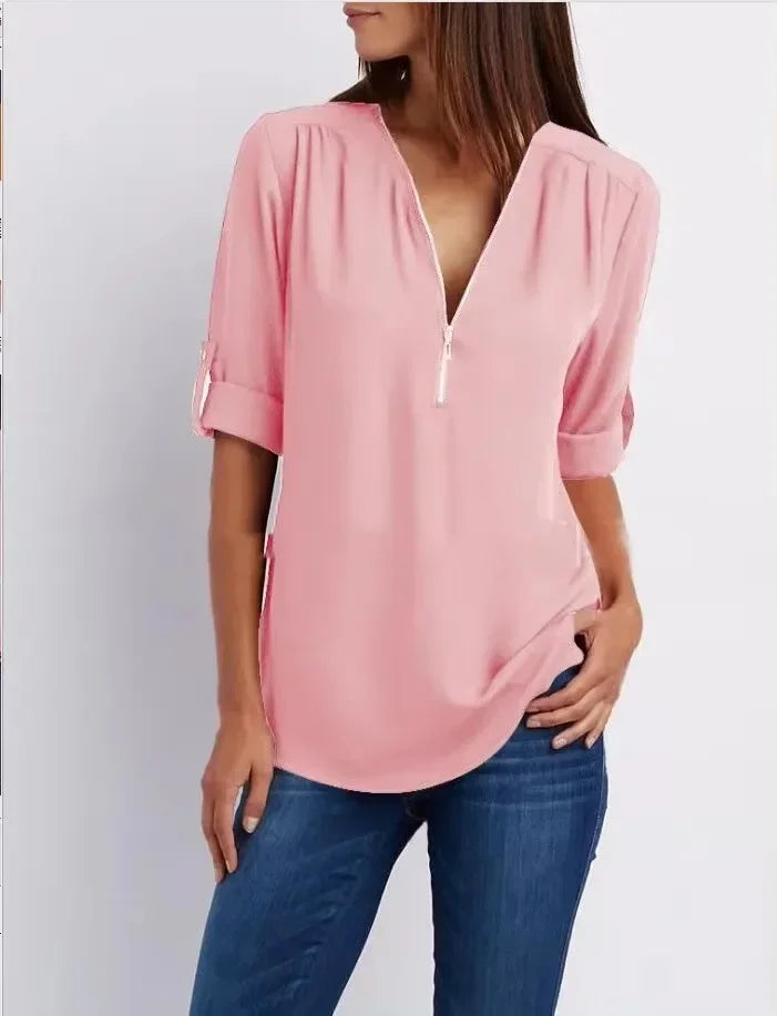 Noora | Elegant topp med dragkedja