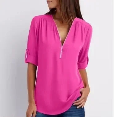Noora | Elegant topp med dragkedja