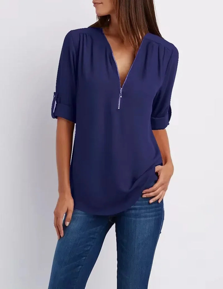 Noora | Elegant topp med dragkedja