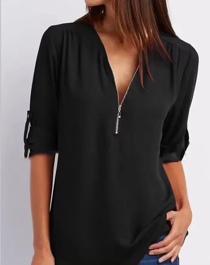 Noora | Elegant topp med dragkedja